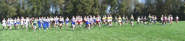 Start of the Girls Varsity race.