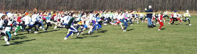 Start of the Bantam Girls race.