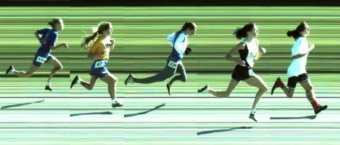 Color FinishLynx image of the first 5 finishers.