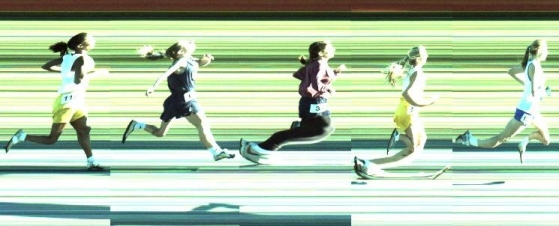 Color FinishLynx image of the first 5 finishers.